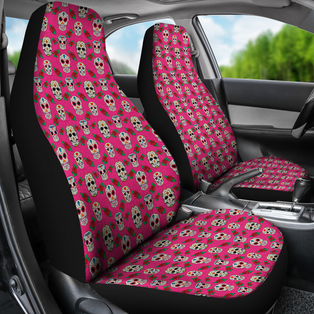 Set of 2 sugar skull seat covers