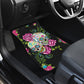 Set of 4 pcs sugar skull car mats - day of the dead car mats