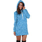 Blue Skull Hoodie Dress | premium Ladies Hoodie Dress