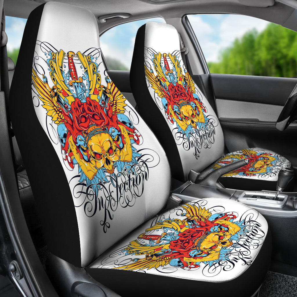 Seat cover - skull wings