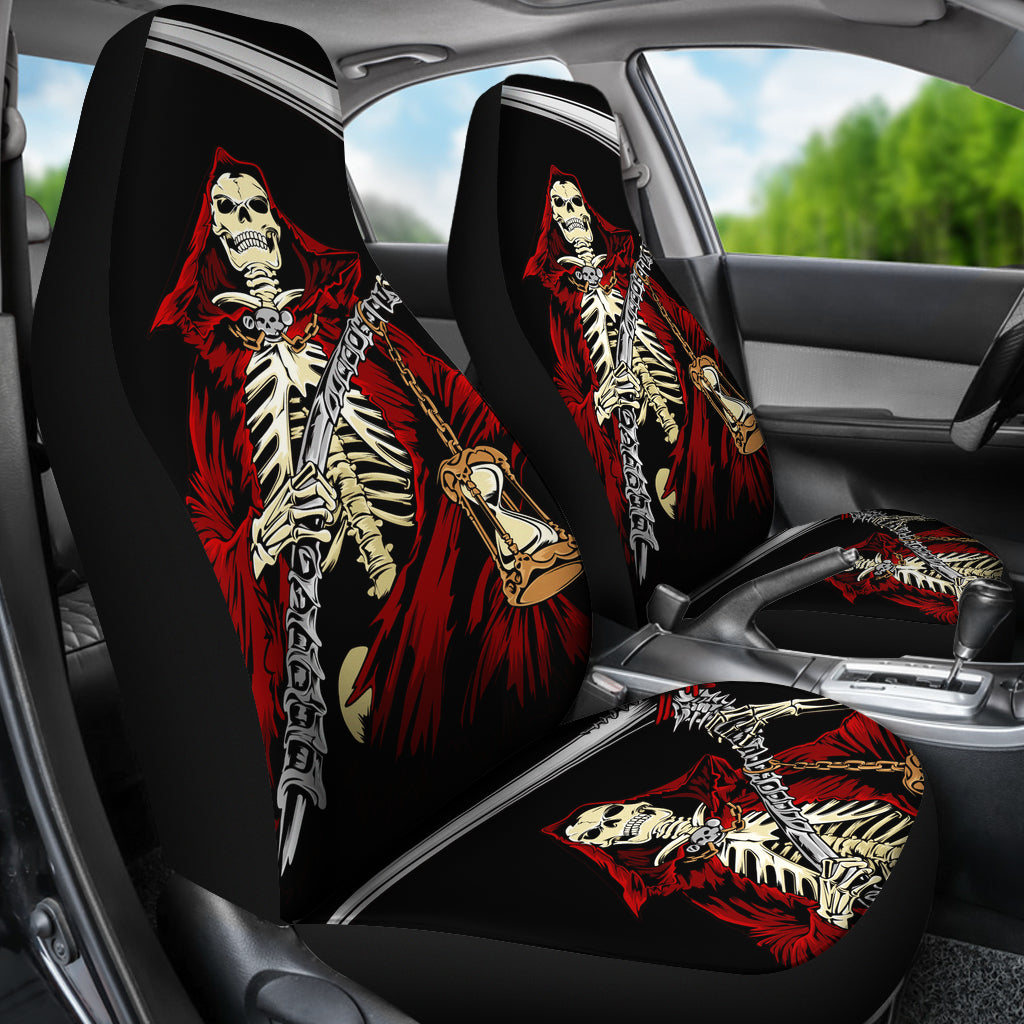 Set 2 pcs Gothic grim reaper car seat covers