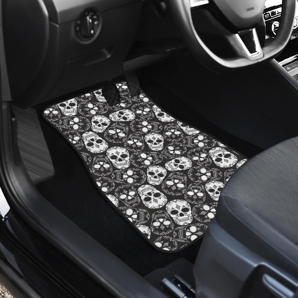 Set of 4 pcs sugar skull car mats