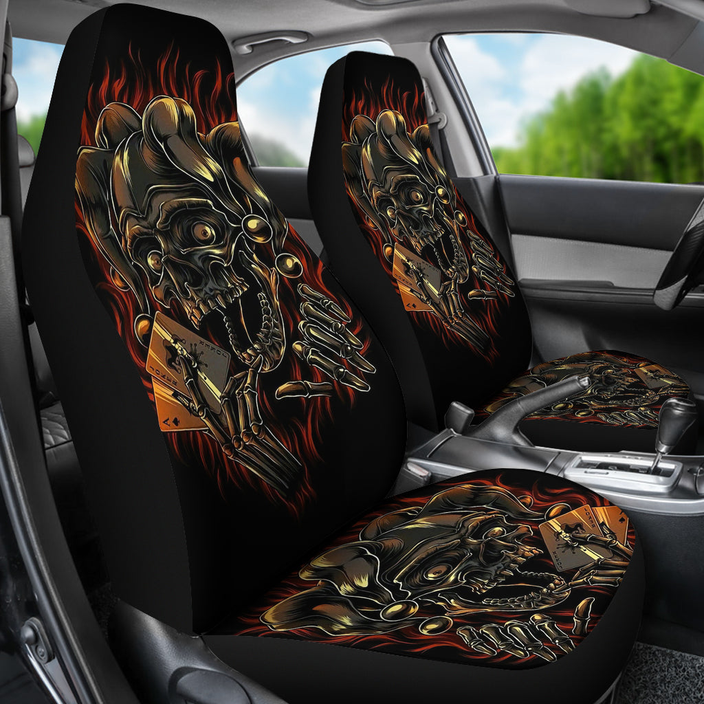 Set 2 pcs Gothic skull car seat covers