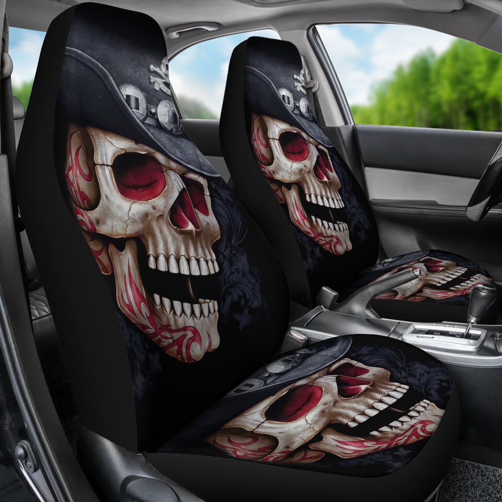 Set of 2 skull car seat covers