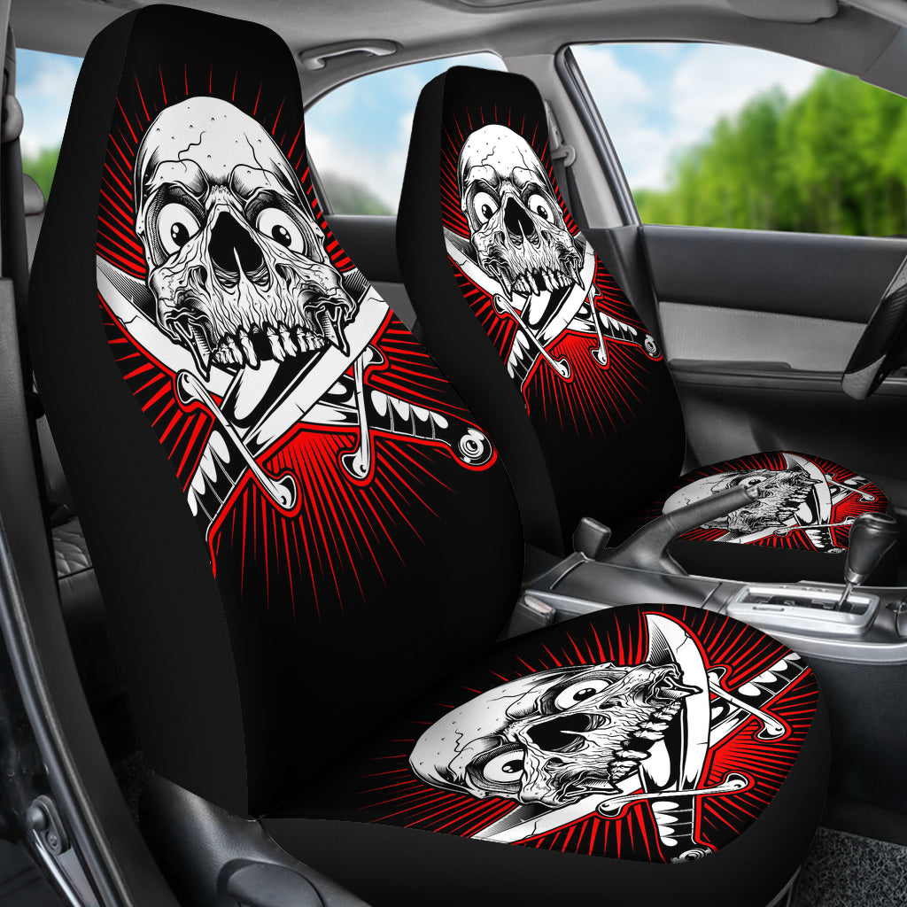 Set of 2 skull car seat covers