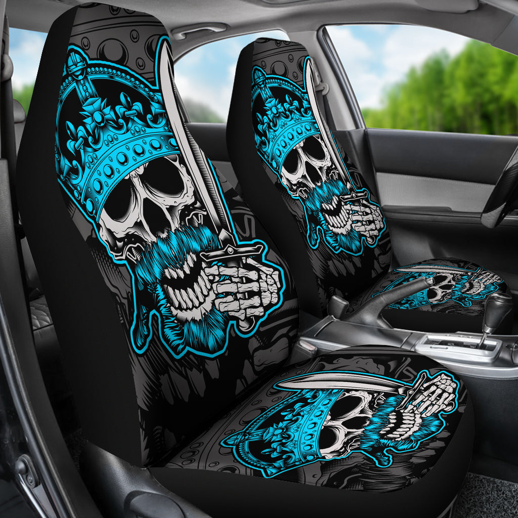 Set of 2 Skull king car seat covers