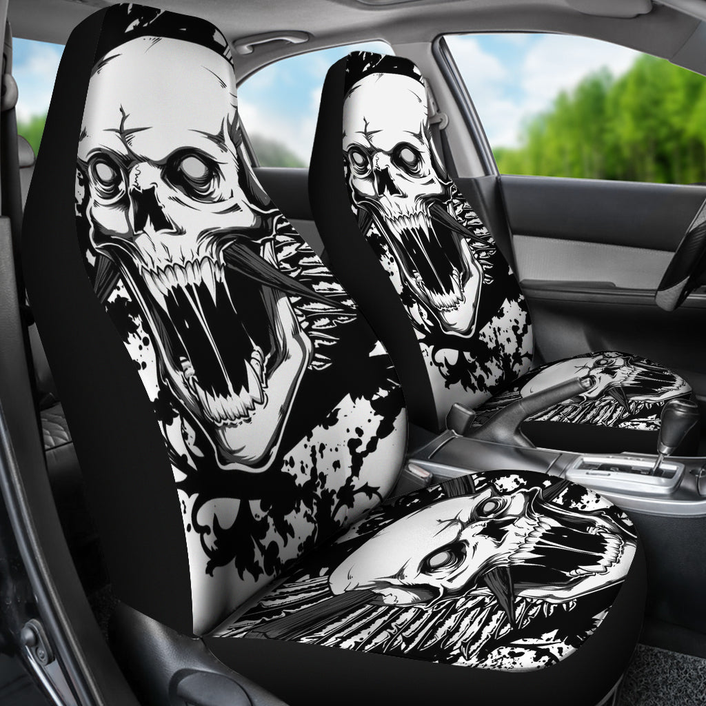 Set 2 pcs Gothic skull car seat covers