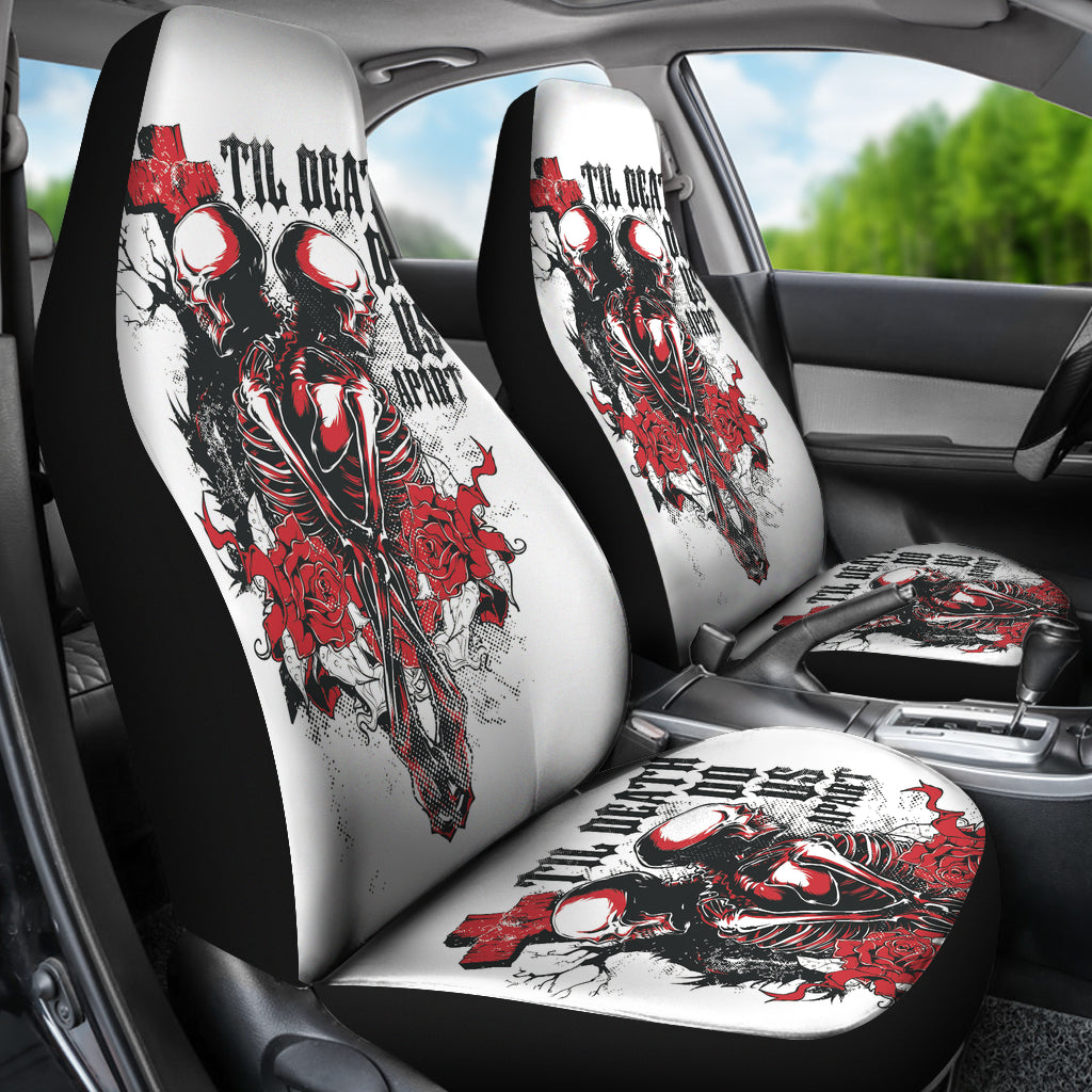 Set of 2 - Til death do us part car seat cover