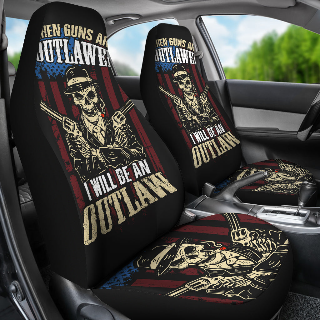 Set 2 pcs When the guns are outlawed skulls car seat cover