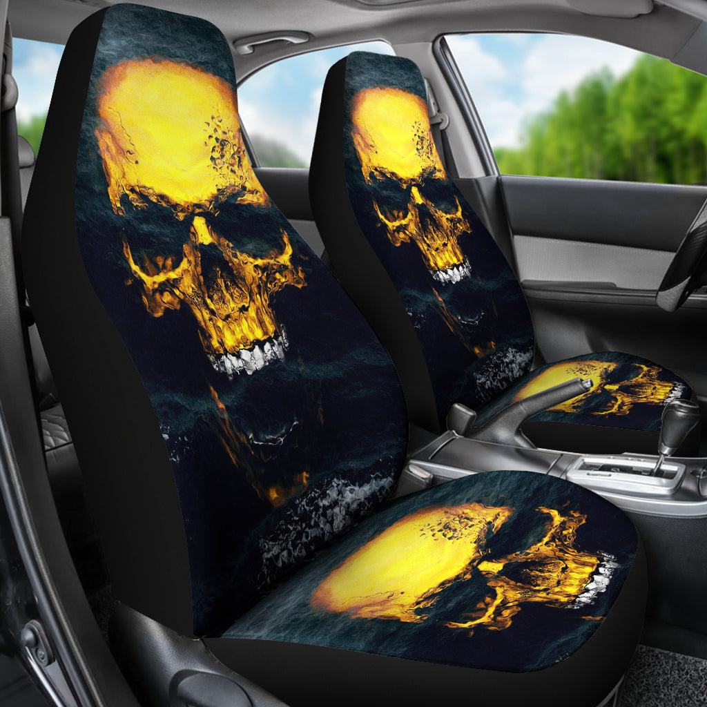 Set 2 pcs Gothic skull car seat covers