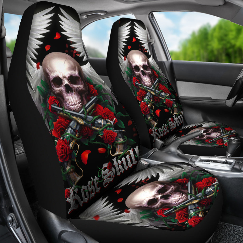 Set 2 Rose skull seat covers