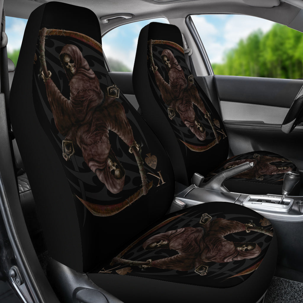 Set 2 pcs Gothic skull car seat covers