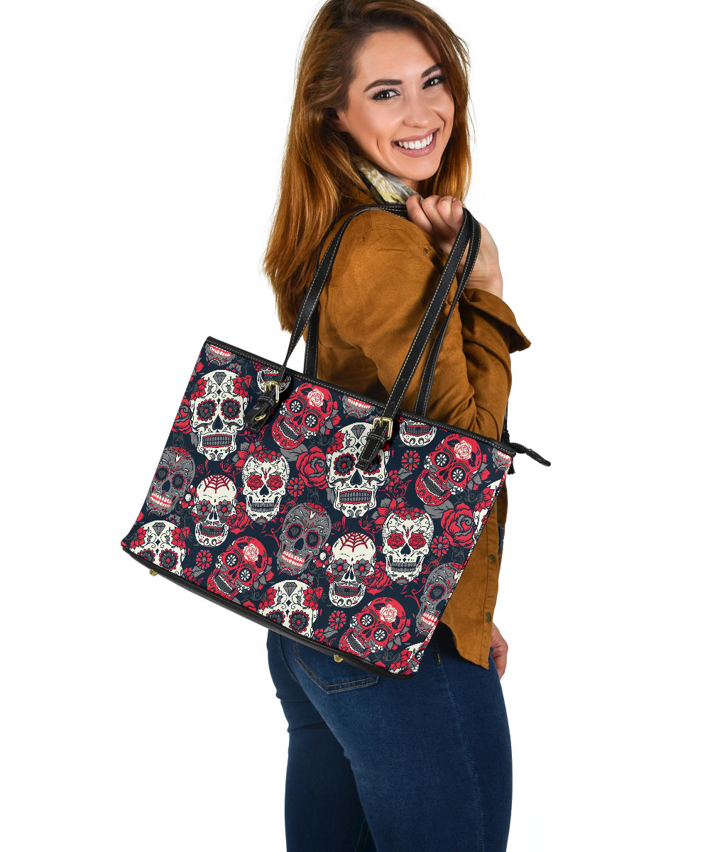 Floral sugar skull handbag