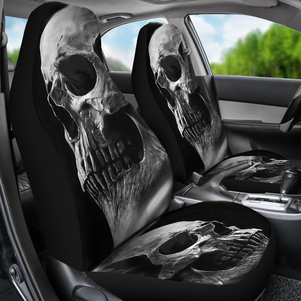 Set of 2 pcs awesome skull car seat covers