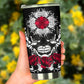 Floral skull tumblr, grim reaper mug, skeleton tumblr, floral skull jumbo Mug, rose skull tumblr, christmas skull freezer Mug