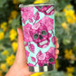 Sugar skull floral tumbler mug cup