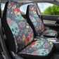 Set 2 pcs Floral sugar skull day of the dead skull car seat covers