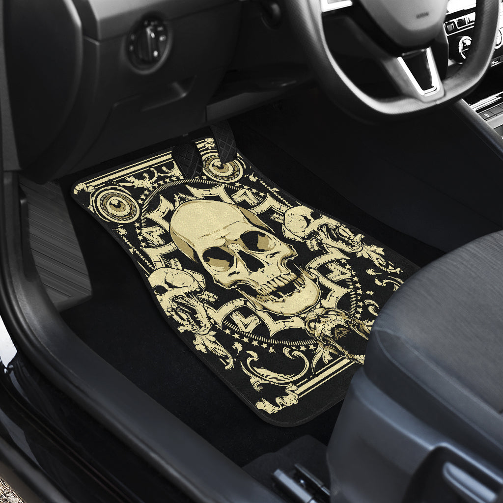 Set of 4 pcs skull car mats