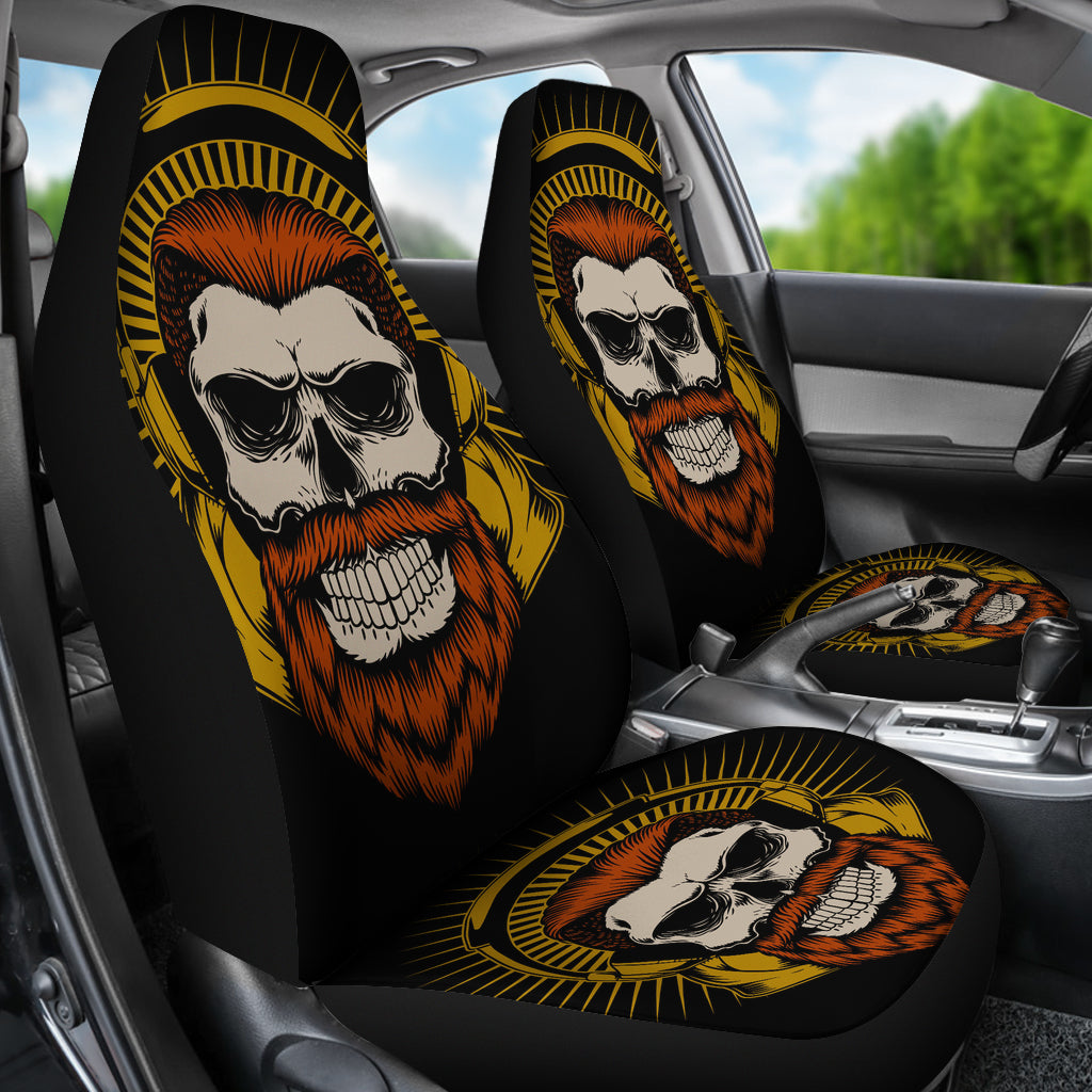 Set 2 pcs Gothic skull car seat covers