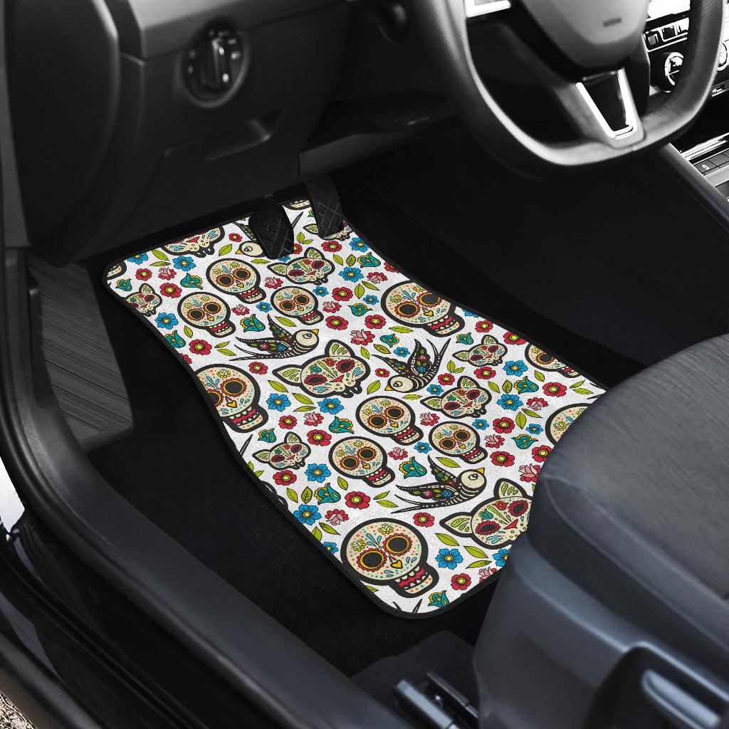 4 pcs Dia de los muertos sugar skull car mats