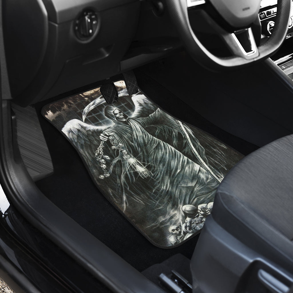 Set of 4 pcs grim reaper car mats