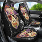 Set of 2 pcs sugar skull car seat covers