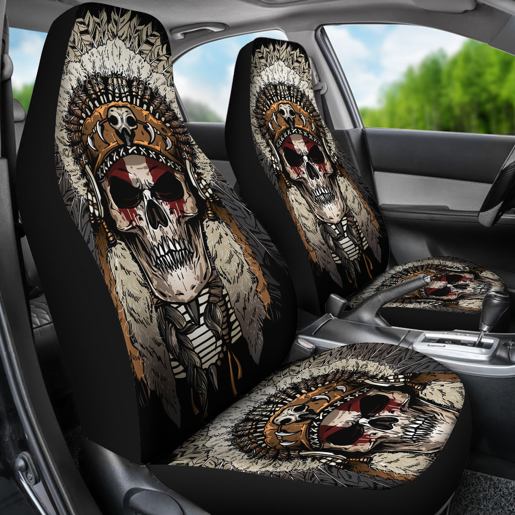 Set 2 pcs Gothic skull car seat covers