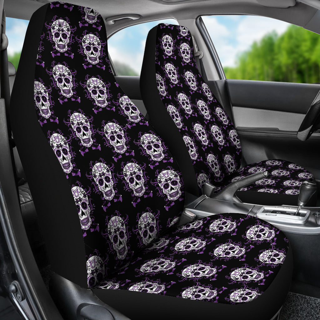 Sugar skull day of the dead seat cover