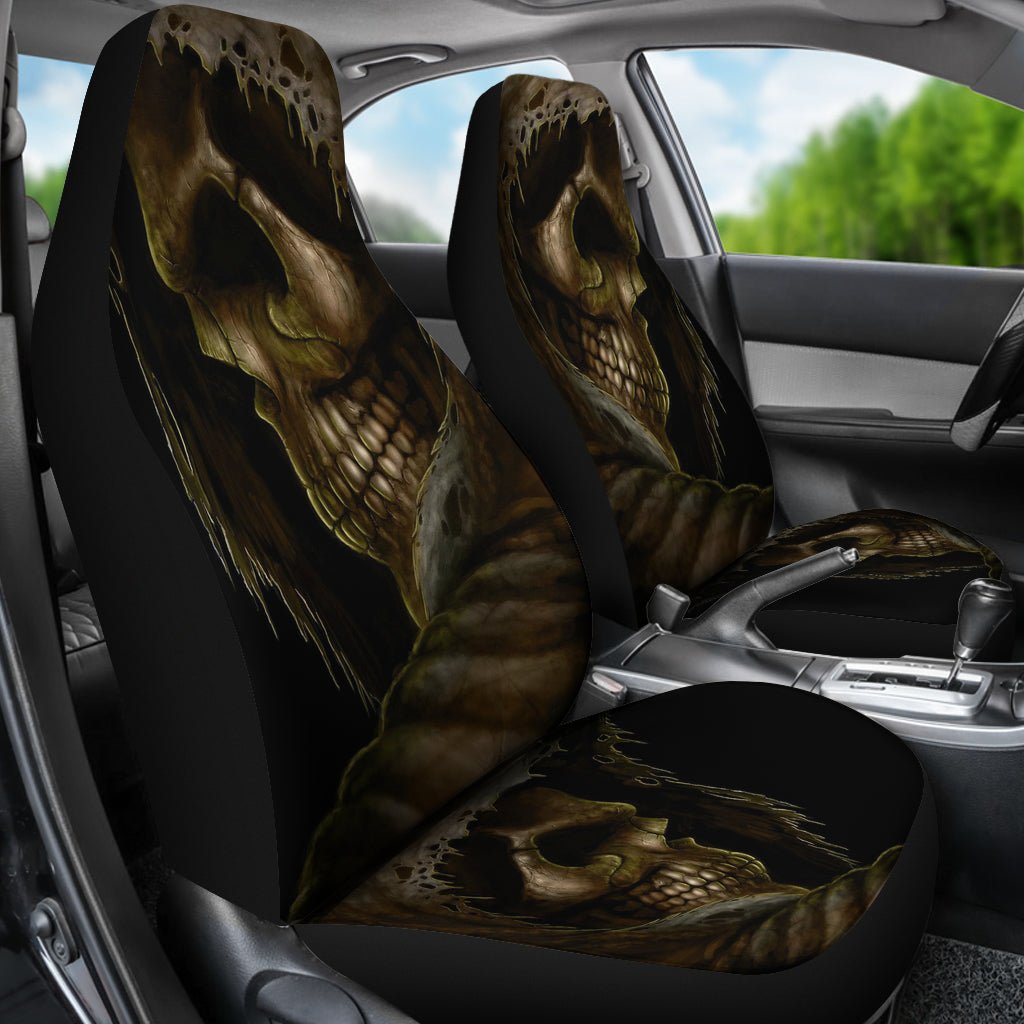 Set of 2 skull car seat covers