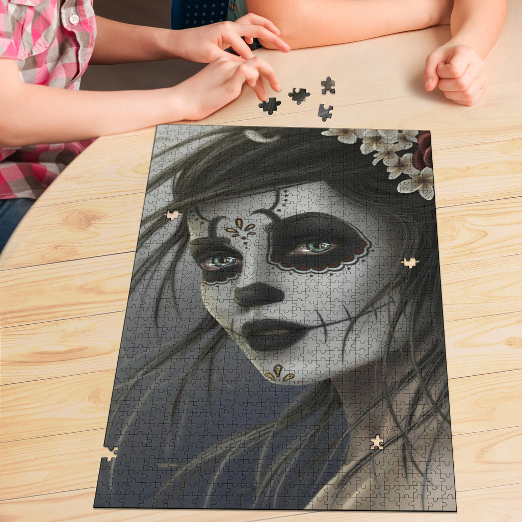 Sadness Sugar Skull Jigsaw Puzzle