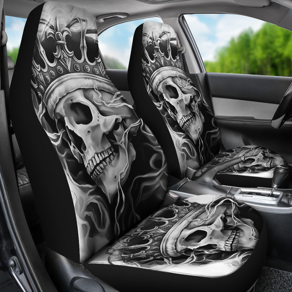 Set 2 skull king car seat covers