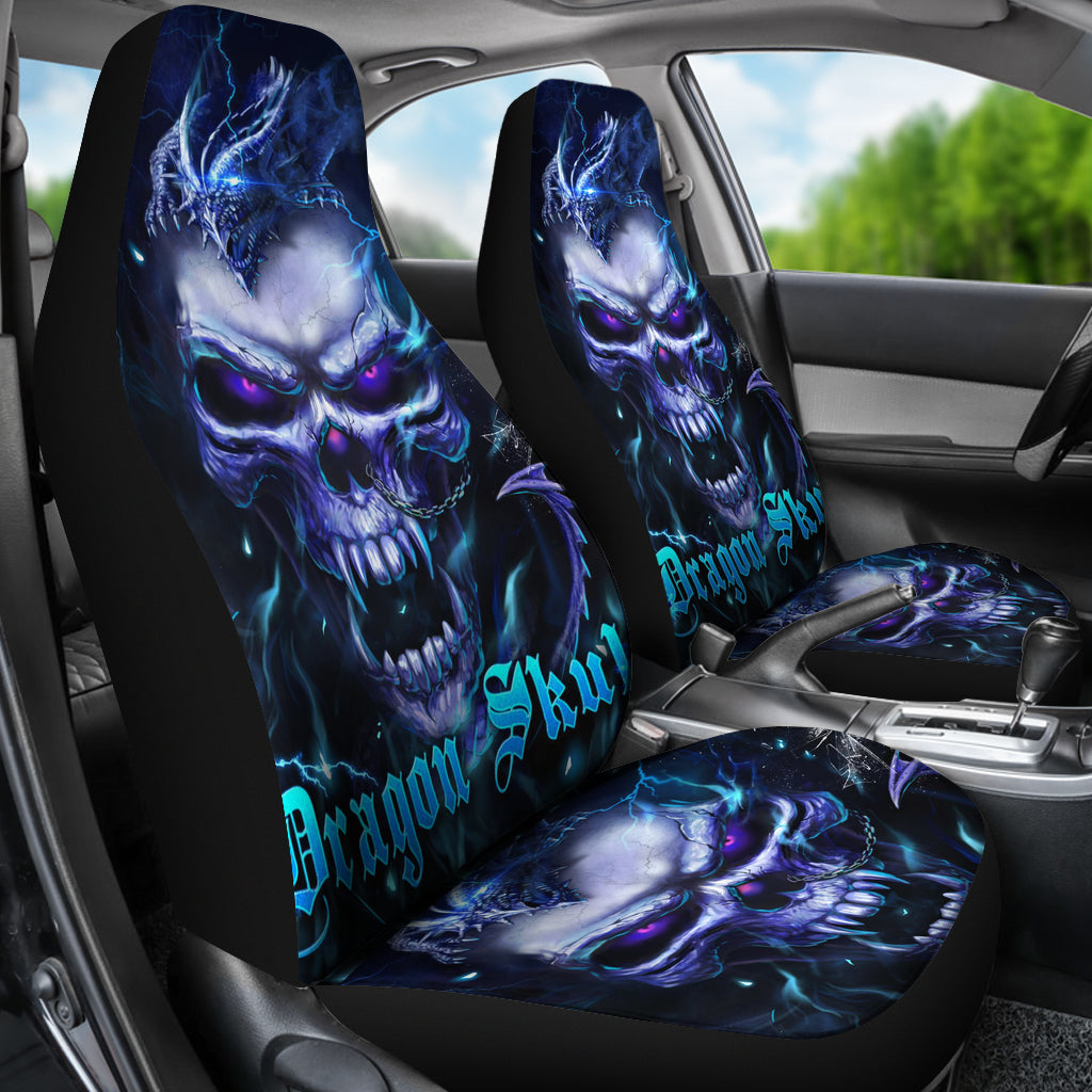 Set of 2 pcs dragon skull seat covers