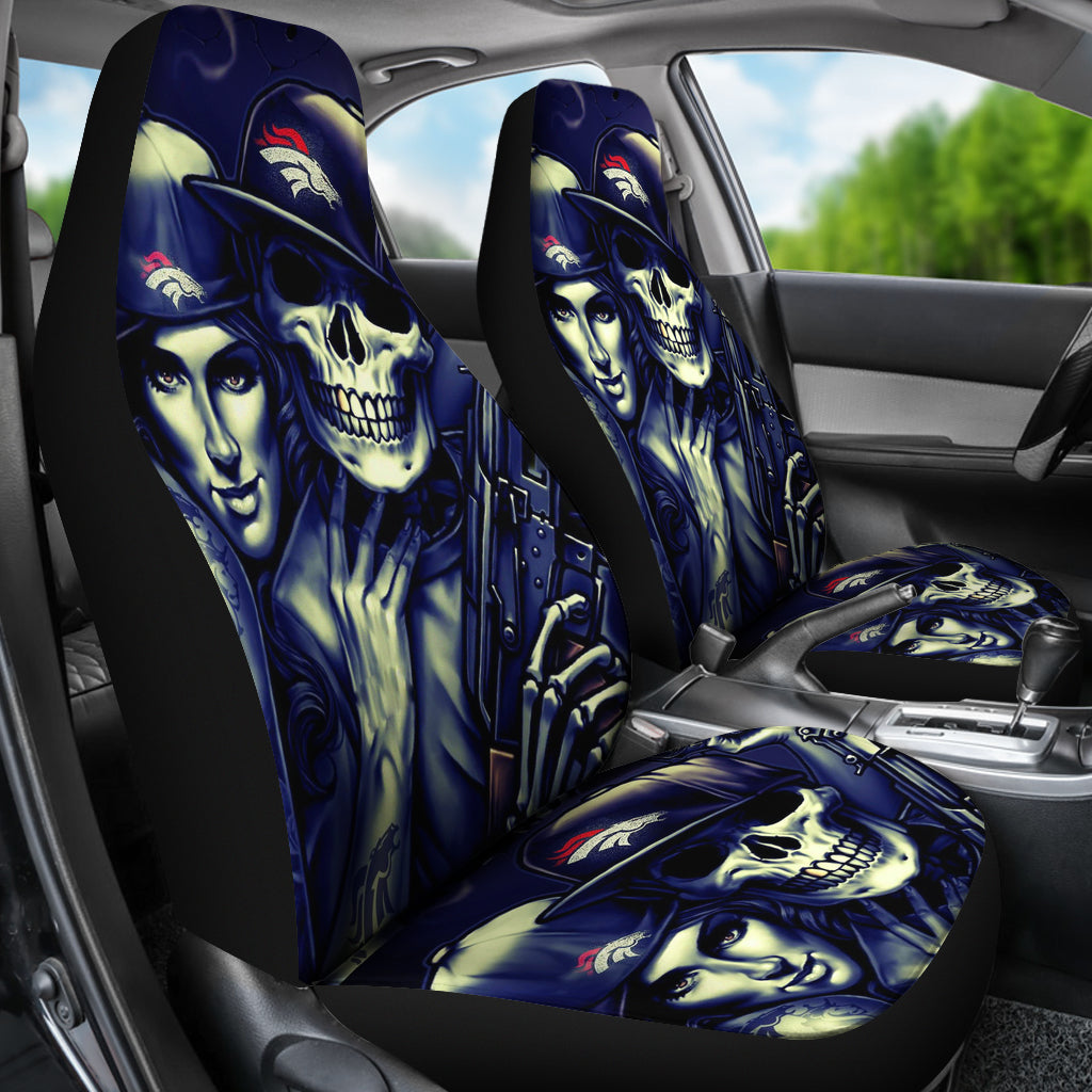 Set of 2 skull car seat covers