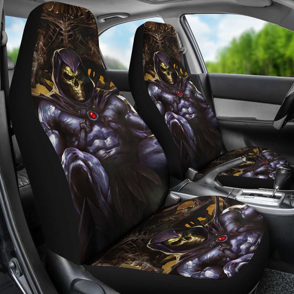 Set 2 pcs Gothic skull car seat covers