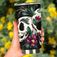 Sugar skull floral tumbler mug cup