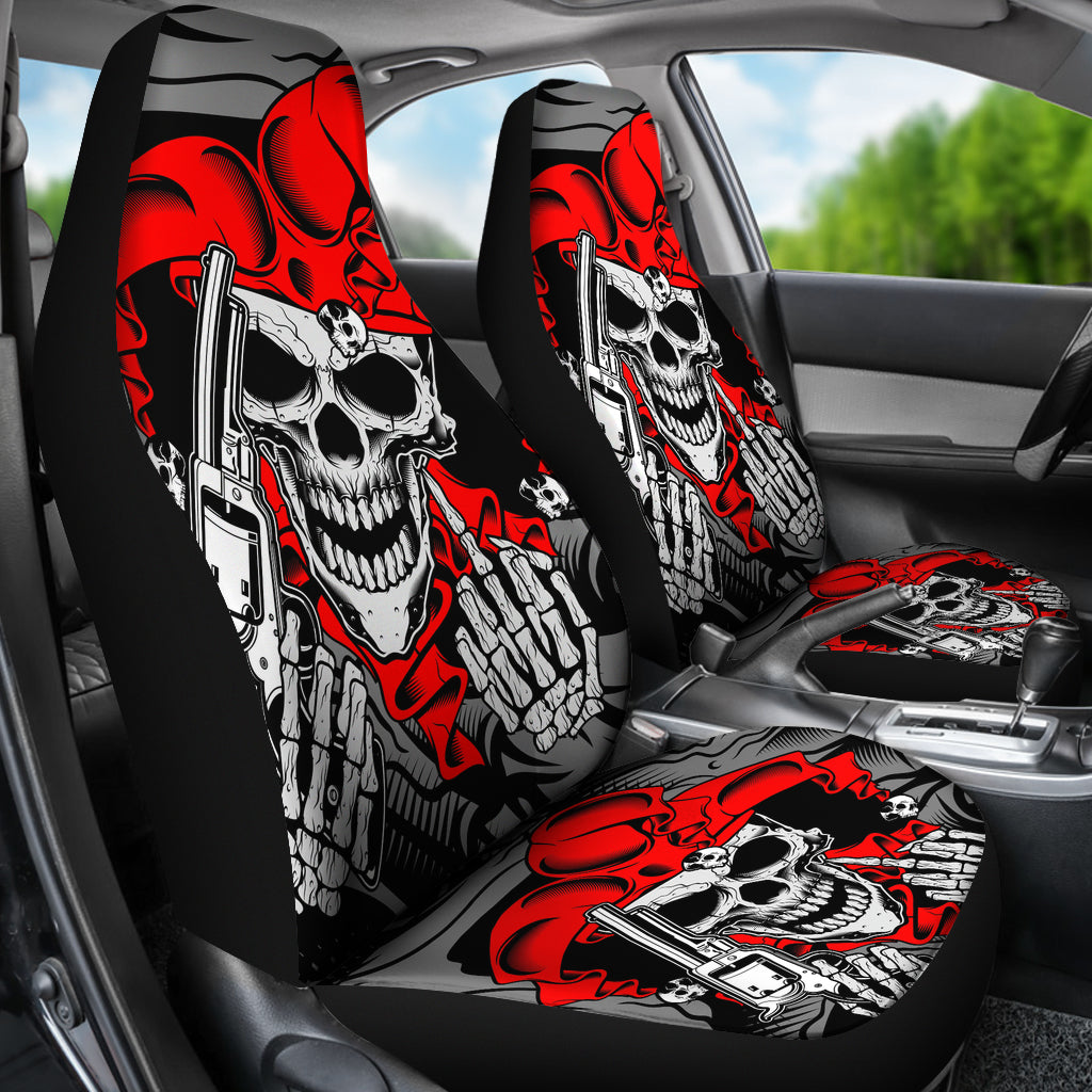 Set of 2 - skull car seat covers