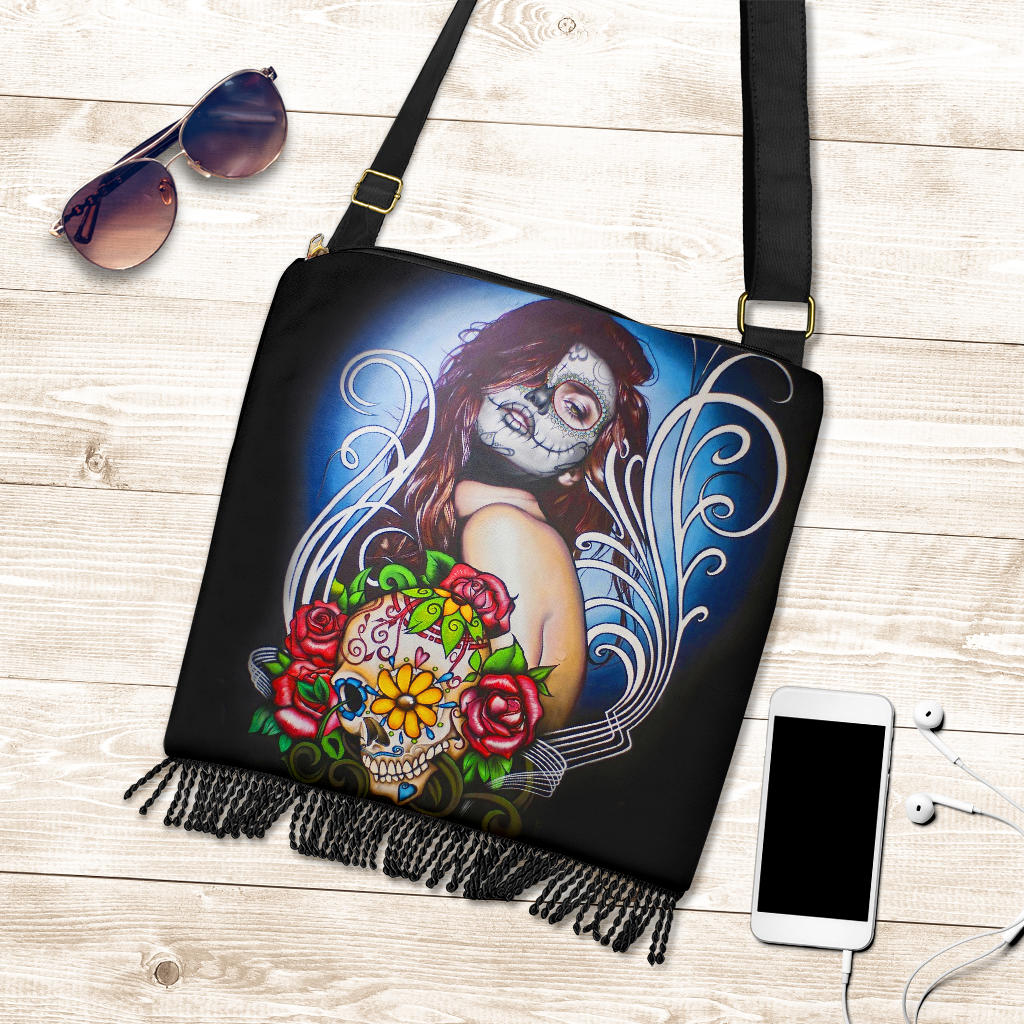 Sugar skull crossbody Boho Handbag