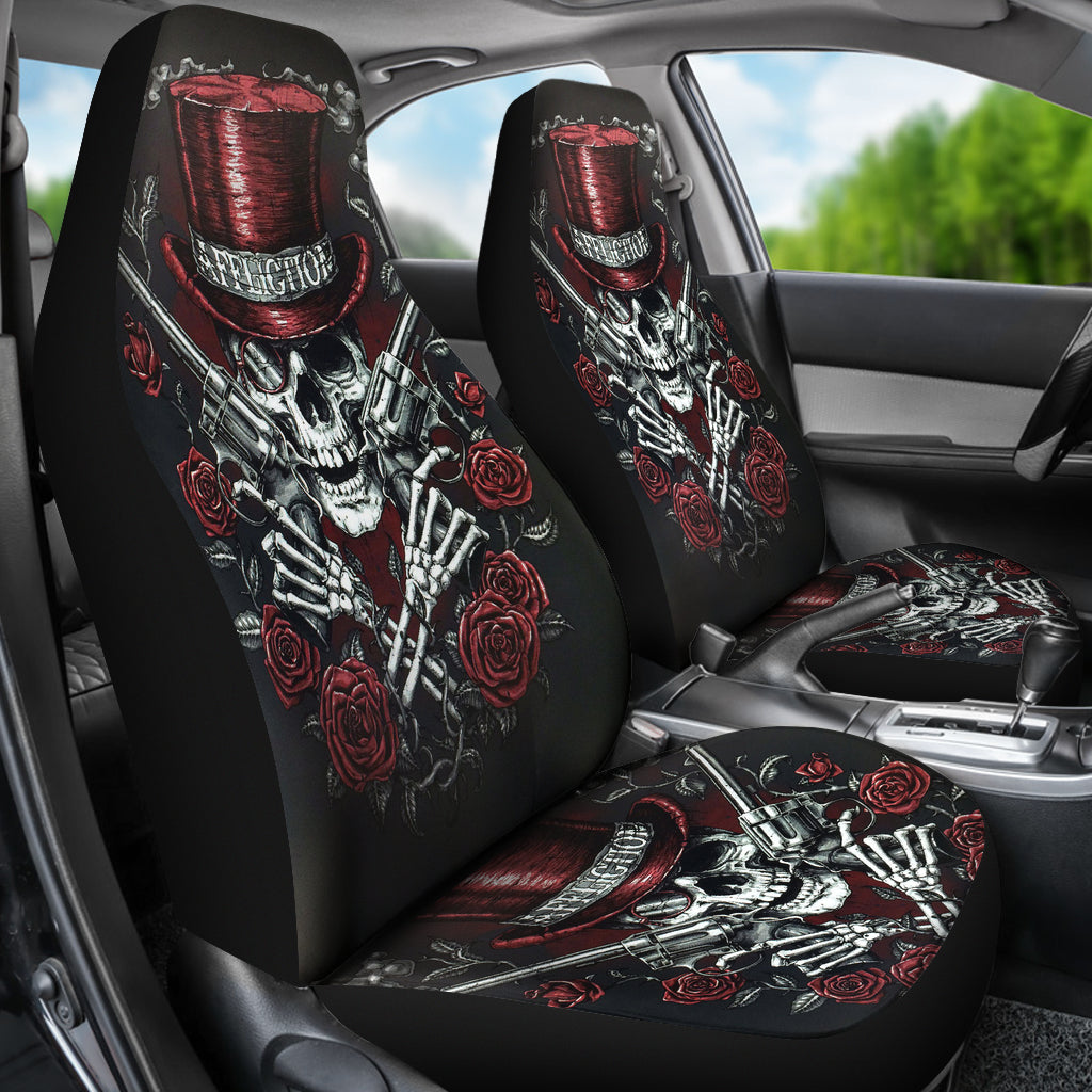 Set 2 pcs Gothic skull car seat covers