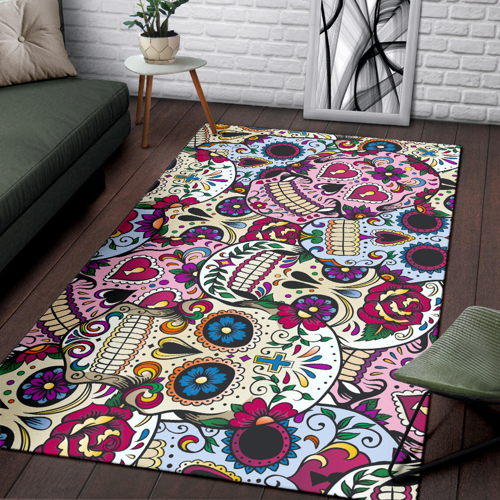 Sugar skull area rug 3 sizes