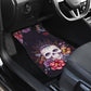 Set of 4 pcs floral sugar skull car mat