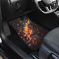 Set of 4 pcs fire flaming skull car mats