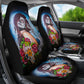 Set of 2 - Beautiful sugar skull girl - car seat cover