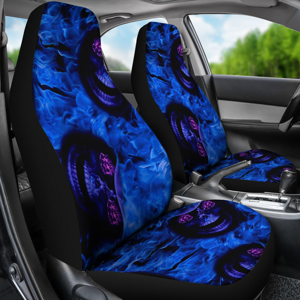 Set of 2 skull car seat covers