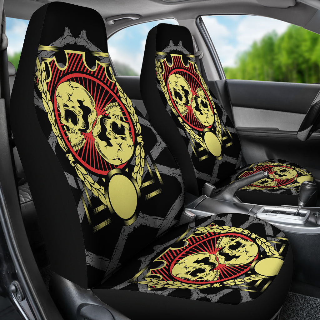 Set of 2 skull seat cover skulls