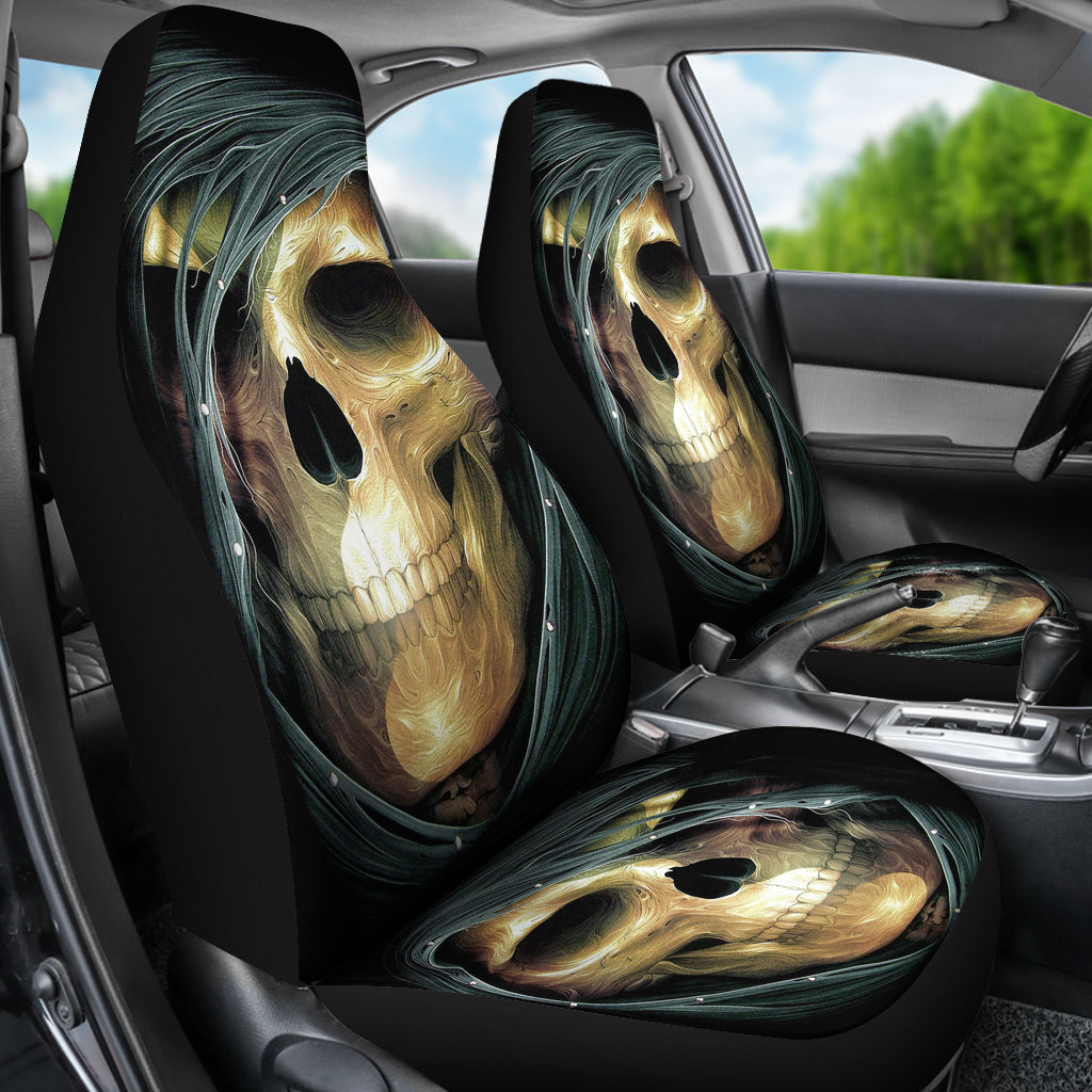 Set 2 pcs Gothic skull car seat covers