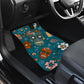Set of 4 pcs sugar skull car mats
