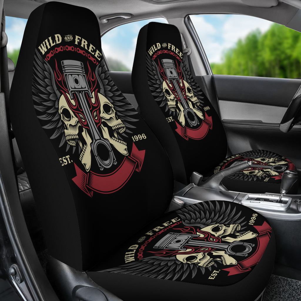 Set of 2 Skull Wing - Will and Free car seat covers skull car seat cover Gothic