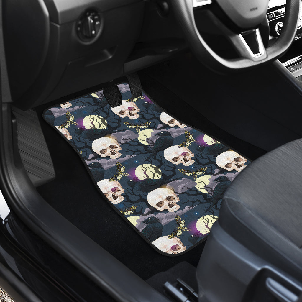 Set of 4 pcs Gothic skull car mats