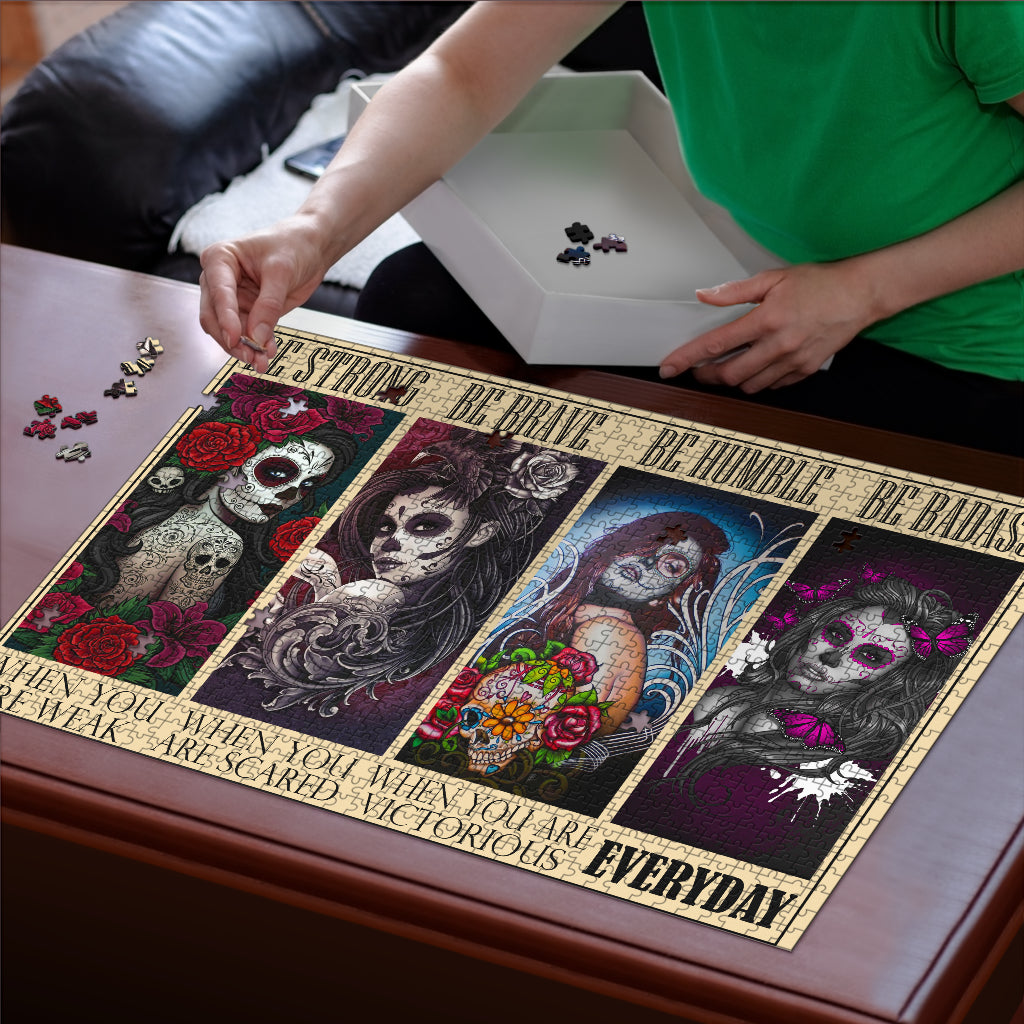 Sugar skull premium wood Jigsaw Puzzle