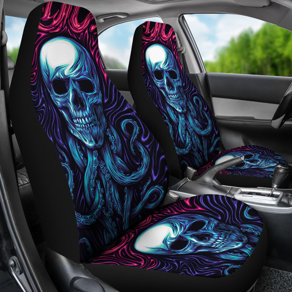 Set 2 pcs Gothic skull car seat covers